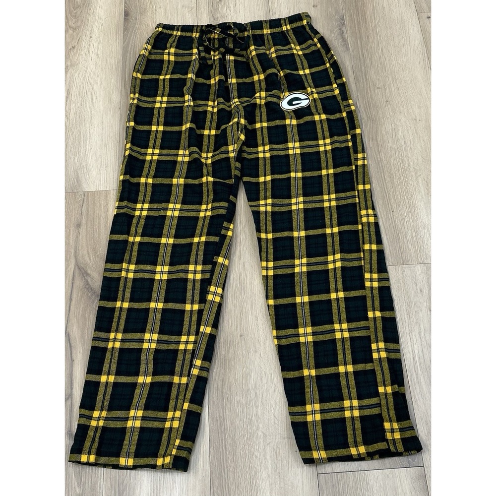 NFL TEAM APPAREL Women's Flannel Pajama Pants Green Bay Packers Plaid Medium